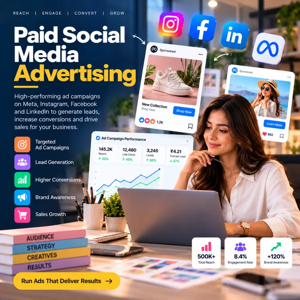 Paid Social Media Advertising campaign illustration