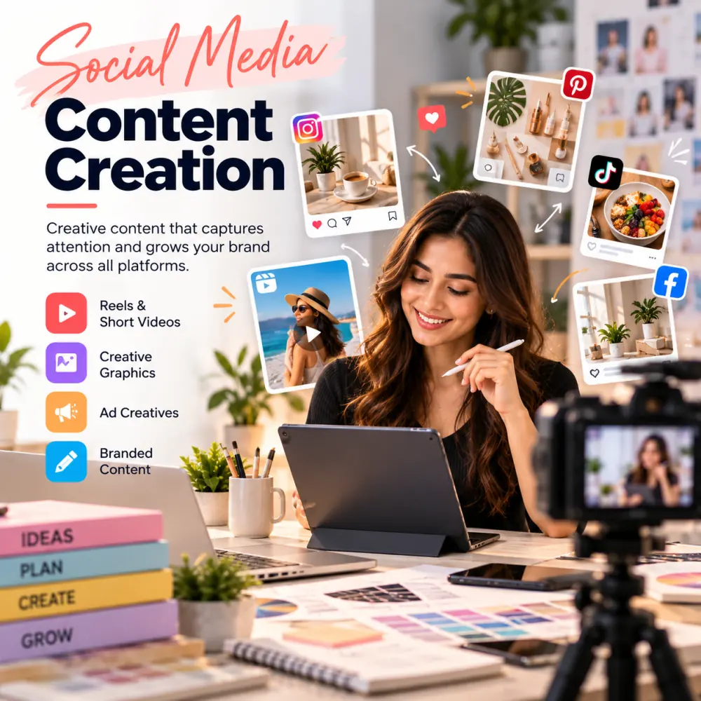 Social Media Content Creation campaign illustration